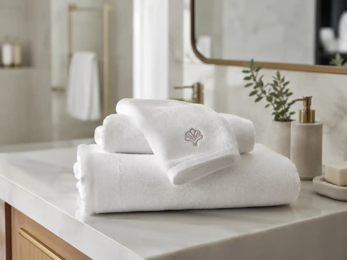 Ręczniki hotelowe z haftem lub logo obiektu do SPA, wellness i pokoi wyższego standardu