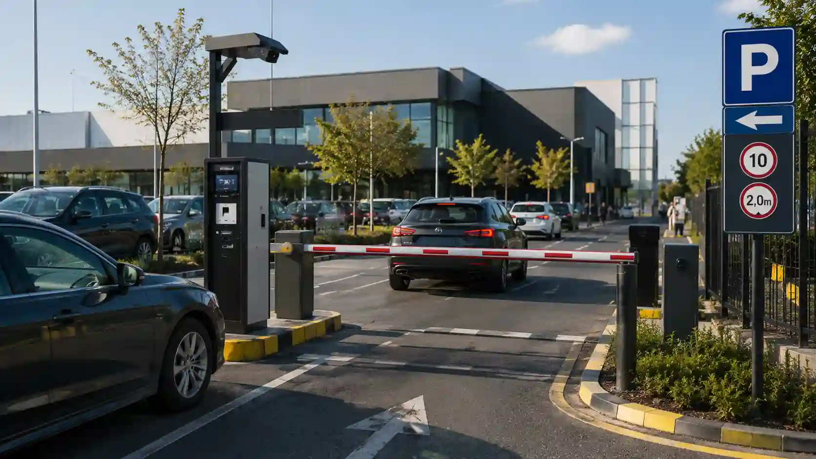 System parkingowy dla parkingu rotacyjnego z terminalem wjazdowym