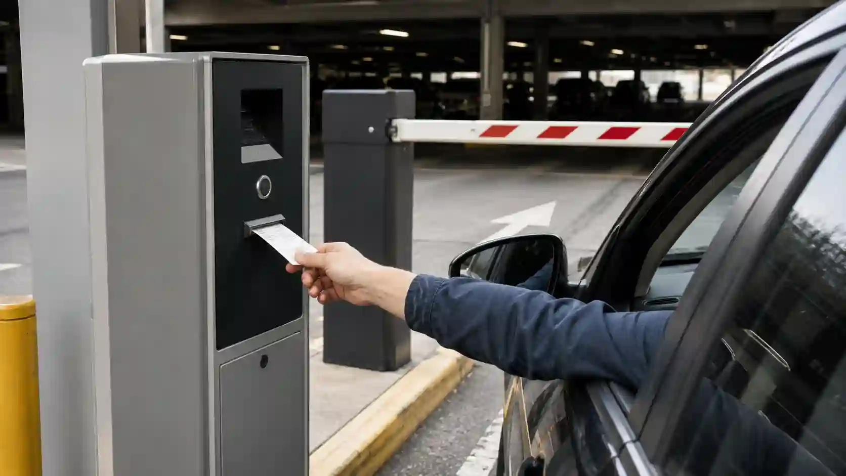 System biletowy z terminalem wjazdowym i szlabanem parkingowym