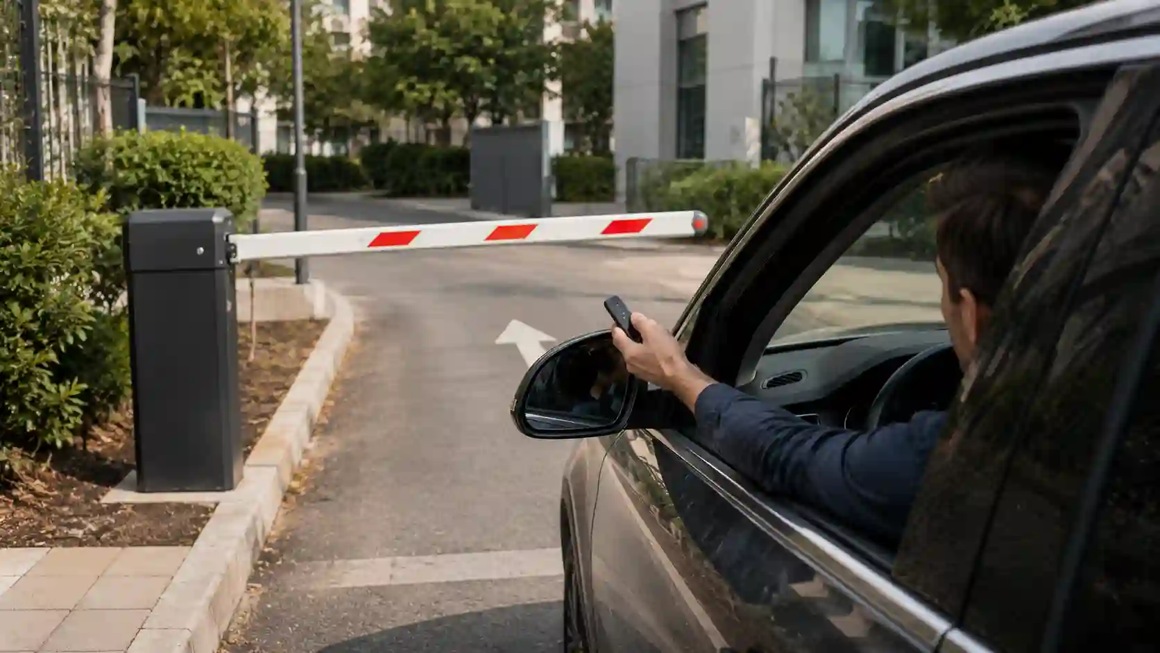Szlaban parkingowy otwierany pilotem lub telefonem