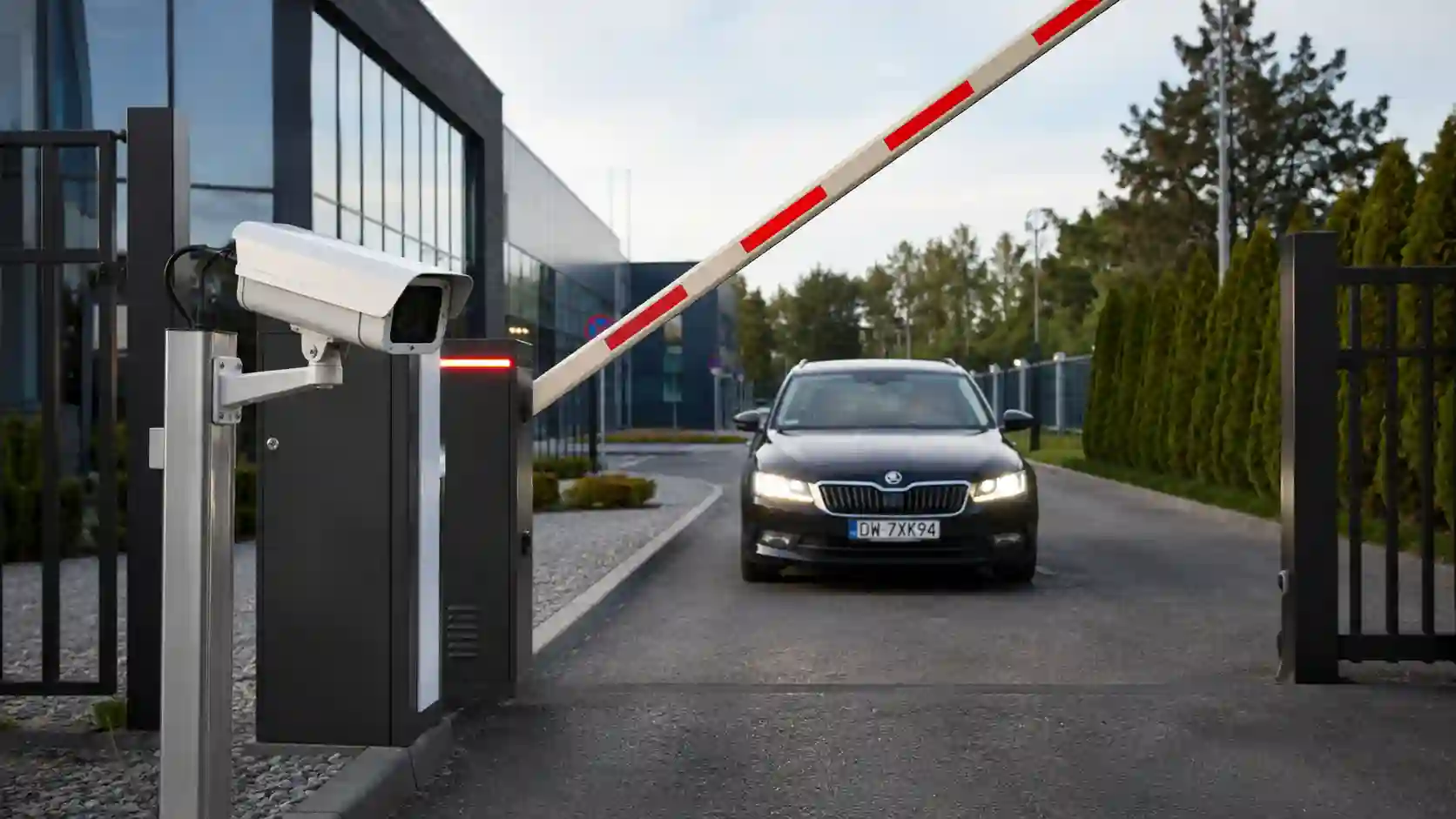 Szlaban parkingowy z kamerą ANPR do odczytu tablic rejestracyjnych