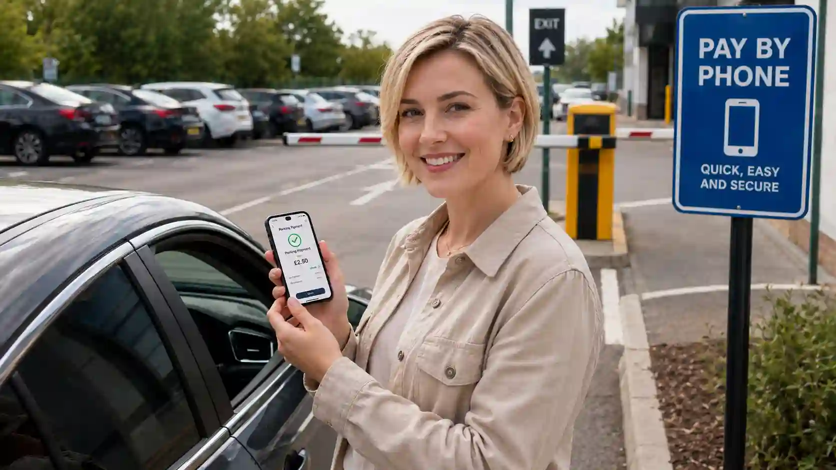 Płatność mobilna albo online za postój na parkingu