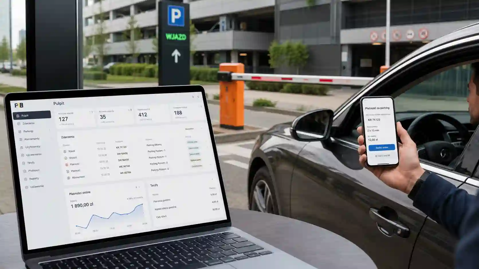Płatności online i zdalne zarządzanie systemem parkingowym