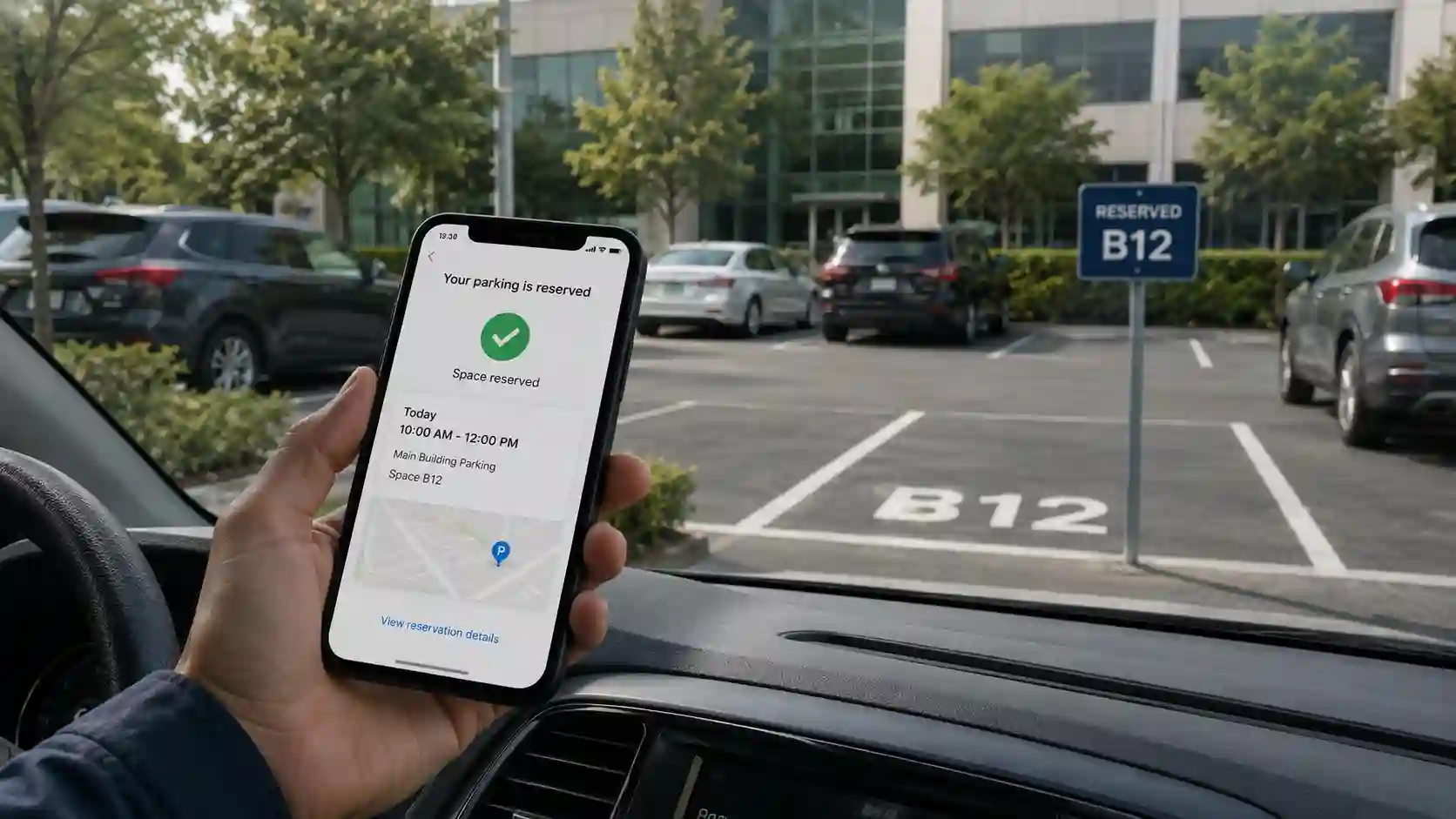 Rezerwacja miejsca parkingowego przez aplikację mobilną