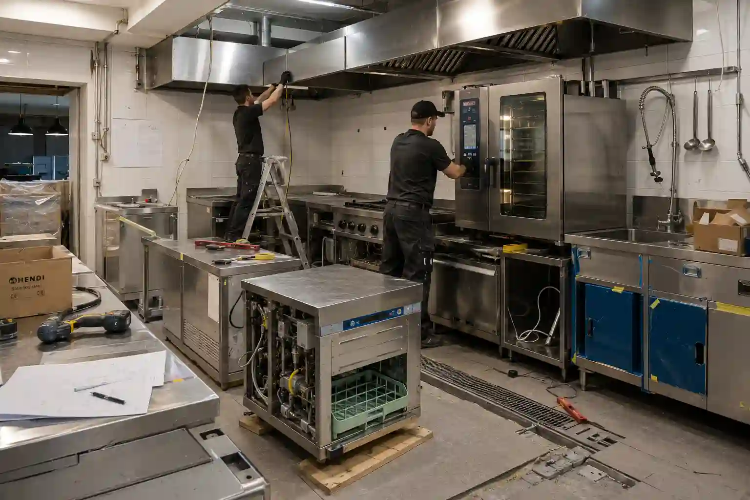 Modernizacja kuchni gastronomicznej z wymianą urządzeń i dopasowaniem instalacji