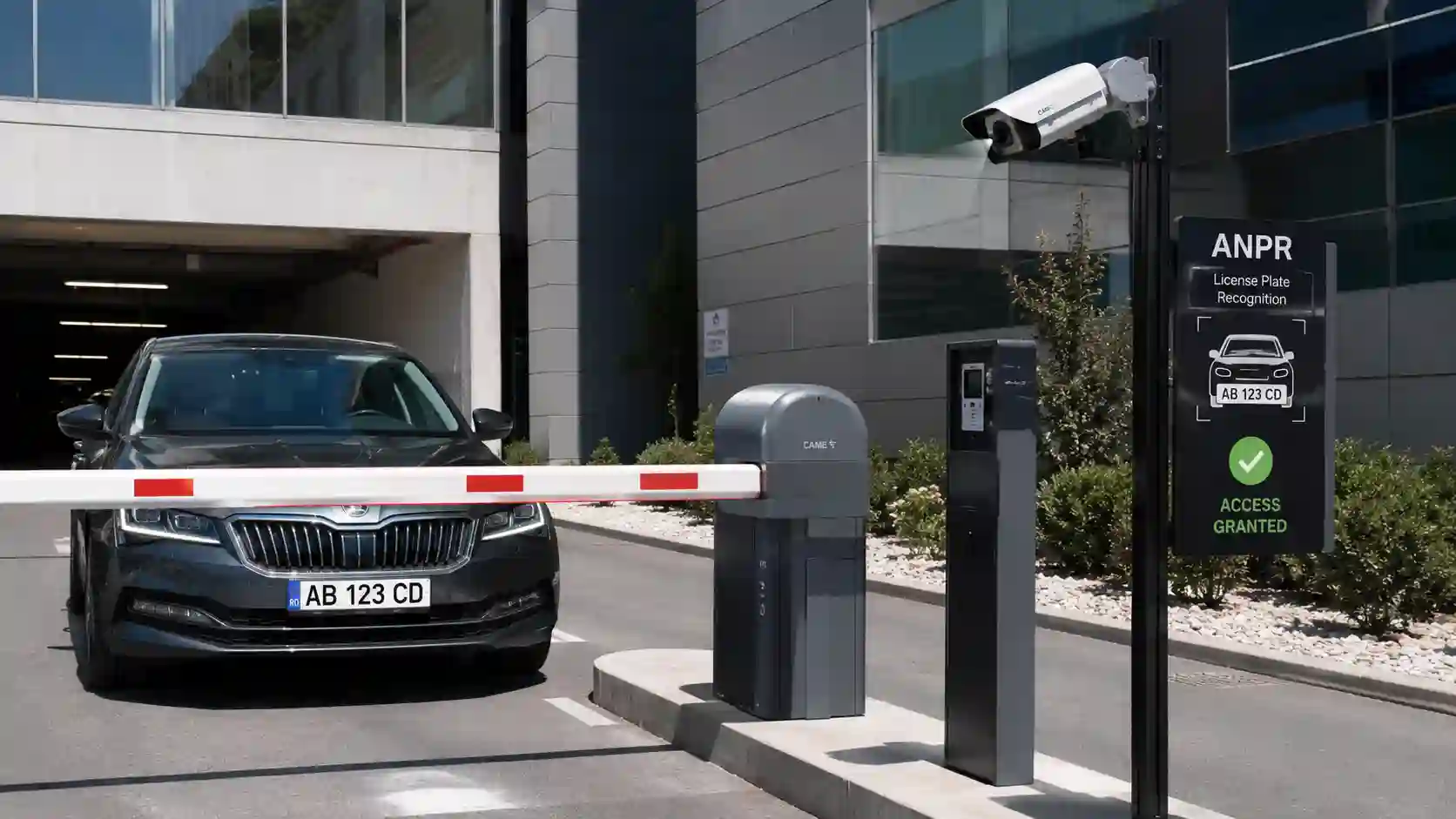 Szlaban parkingowy z odczytem tablic ANPR