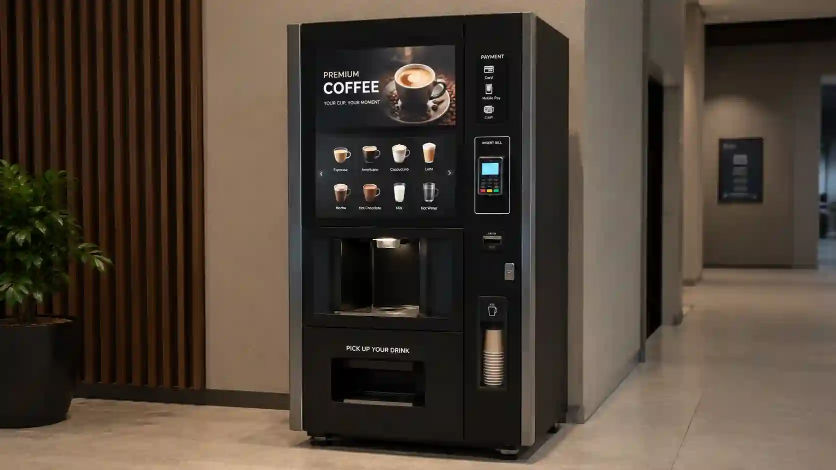 Automat kawowy vendingowy z modułem płatności