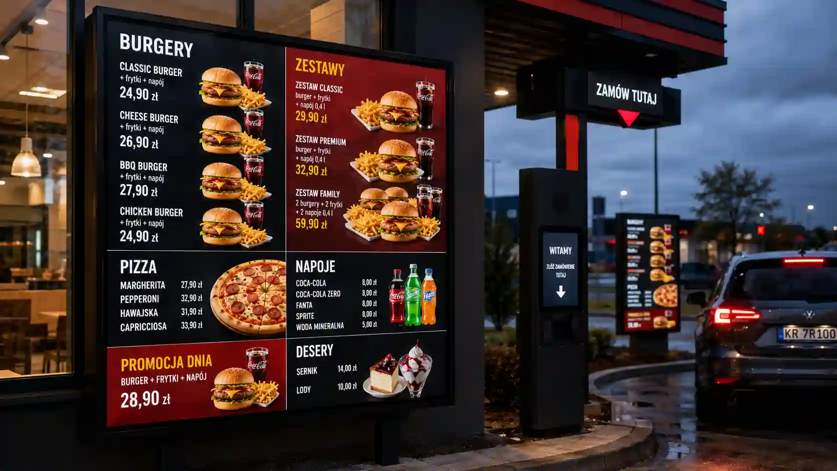 Menu board LED o wysokiej jasności