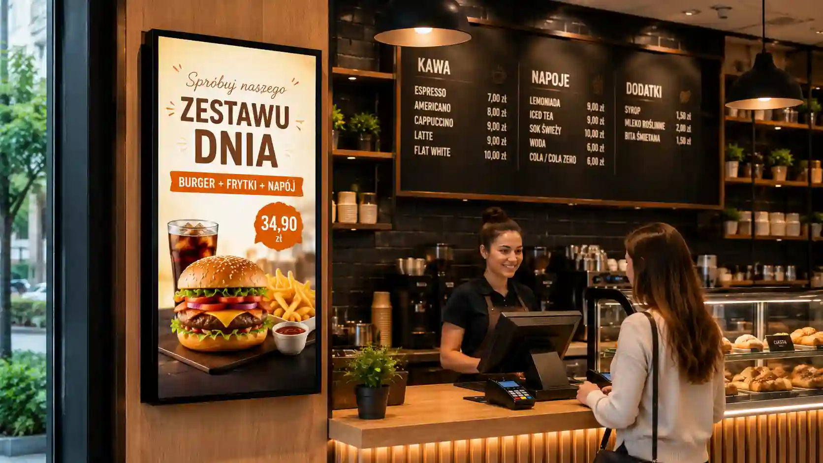 Pionowy ekran menu lub promocji