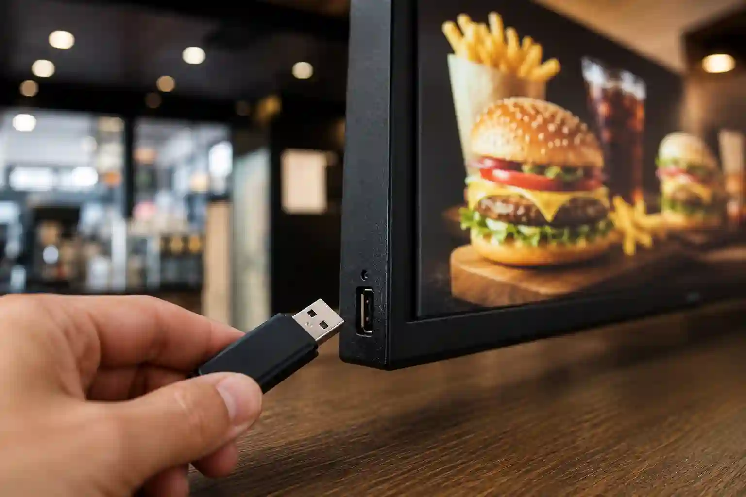 Menu board z pendrive’a lub USB