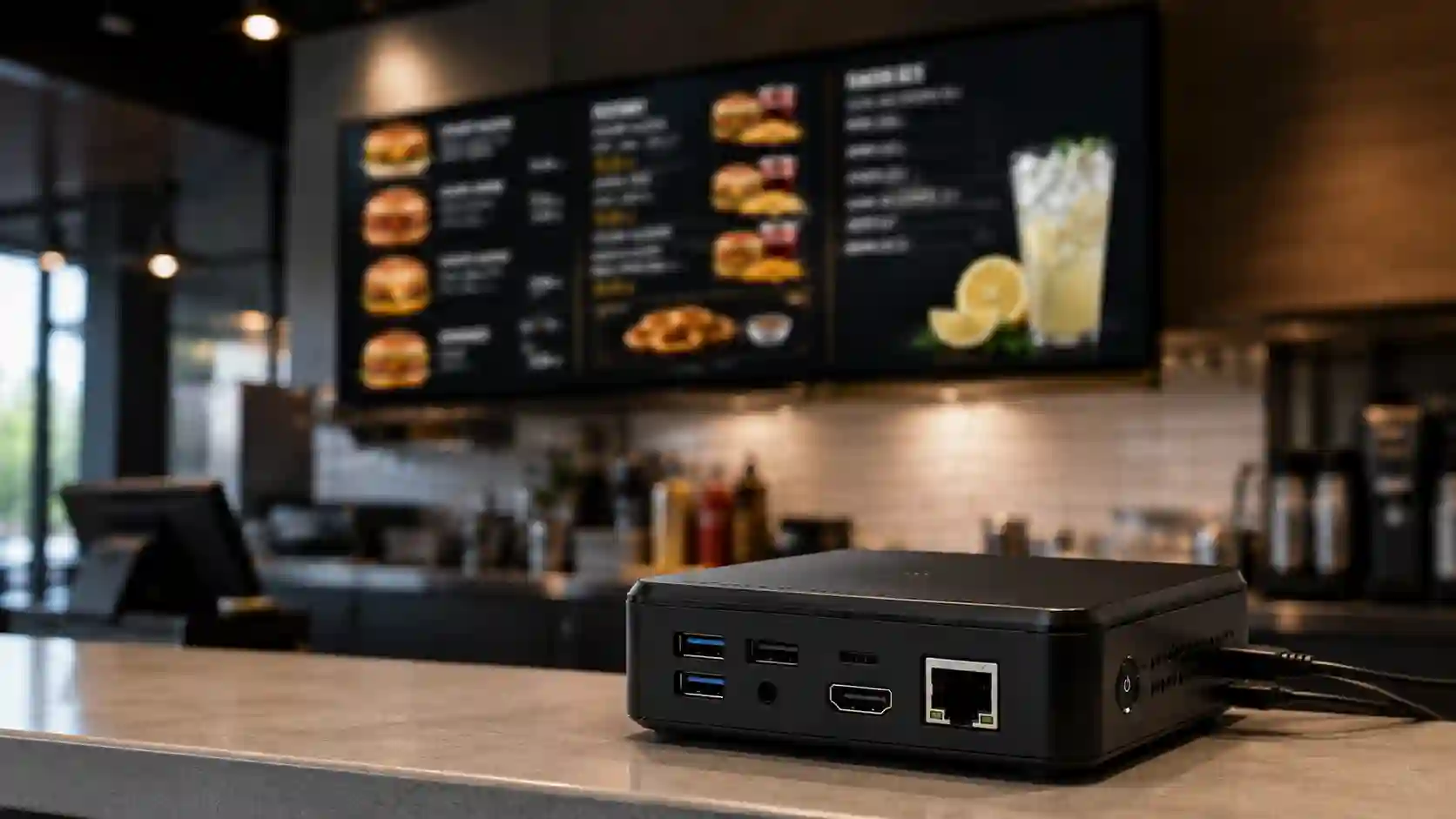 Menu board z playerem digital signage